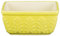 Pot à bonsaï rectangulaire en grès émaillé jaune moutarde 12,5x8x6 cm - A15