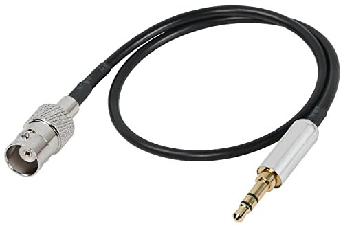 MEIRIYFA 1.2Ft BNC Female to 3.5mm Male Mono Audio Cable, Compatible with Amplifier, Speaker, Audio Interface