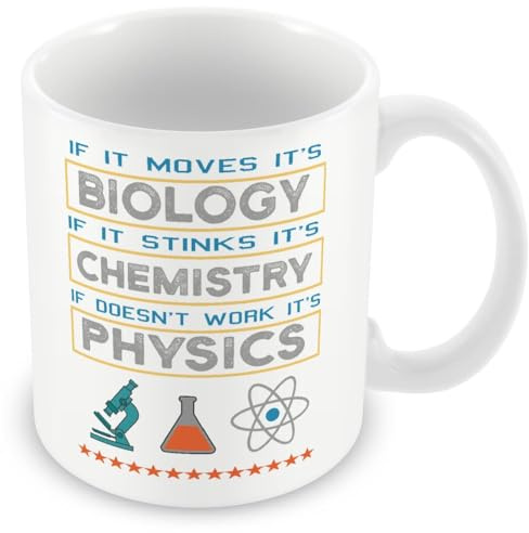 MUGGZ Mug Gift for Scientist - Biology Physics Chemistry for Scientists – Custom Funny Coffee Mug – Unique Gift for Friends & Family