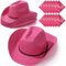 SATINIOR Lot de 12 casquettes et bandanas de cowboy en paille (rose, style classique)