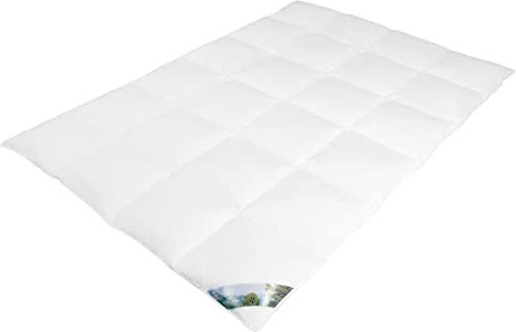 Home4You Kassettendecke - Makobezug - 155 x 220 cm - Daunen - Federn - Zirbe