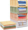 Set of 4 Stackable Foldable Wardrobe Storage Box Organizer (Easy Open and Folding), Plastic Cabinet Basket Shelves Closet Organiser Box, Pull Out Like a Drawer, Suitable for Home, Bedroom, Kitchen