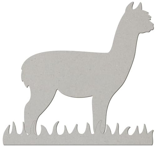 Pappe Alpaka im Gras - Basteln Deko 5-50 cm, Pack mit:10 Stück, Breite:22cm breit