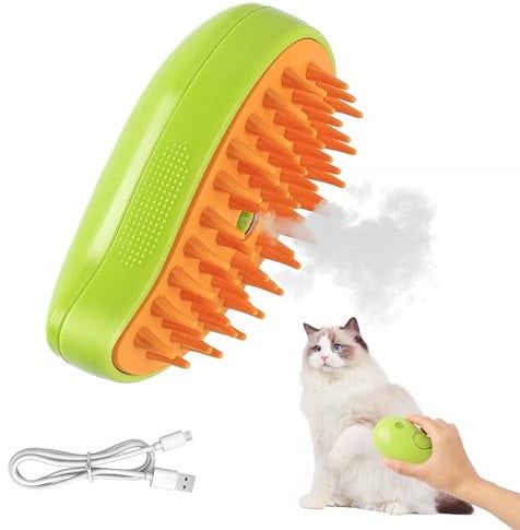 Steamy Cat Brush, Cat Steamy Brush, 3-in-1-dampfbürste Für Katzen, Cat Spray Massage Comb, with Liquid Inlet, Cat Grooming Brush, Eliminate Flying Hair