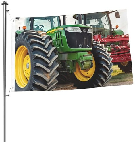 Flagge, 60 x 90 cm, Banner mit 2 Ösen, landwirtschaftliche Maschinen, Außendekorationen, HD-Druck, 200D, strapazierfähige Polyester-Banner für Urlaub, Hof, große Flaggen für Innen- und Außendekoration