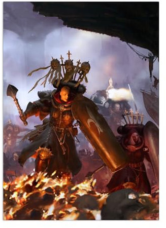 Displate Offiziell Warhammer MetallPoster Magnetische Befestigung Inklusive Lizenziert Bilder Hochwertiges Poster Warhammer 40,000 Art Adepta Sororitas Poster 45 cm x 32 cm