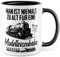 Modeleisenbahn Tasse mit Spruch - Geschenk Man ist niemals zu alt für eine Modelleisenbahn - Kaffeetasse aus Keramik 330 ml - Eisenbahnliebhaber Eisenbahnsammler Kaffee-Becher (Weiß/Schwarz)