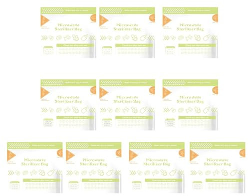 Wiederverwendbare Mikrowellen-Sterilisatorbeutel für Milchpumpenteil/Babyflasche, 20 Mal pro Beutel, Mikrowellentasche, 10 Stück