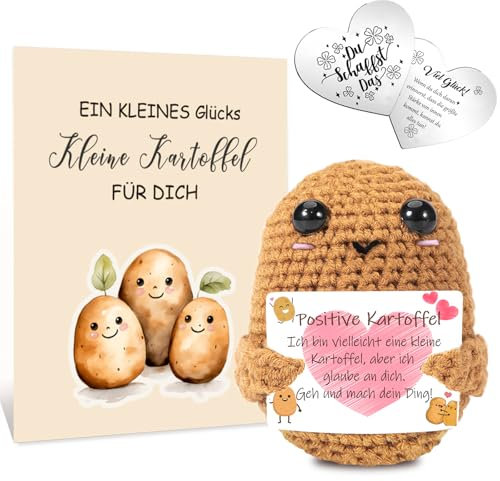 Sumtoco Glücksbringer, Positive Kartoffel Deutsch, Geschenke für Studenten, Nervennahrung Geschenk, Pocket Hug, Ostergeschenke, Geschenke Für Männer, Positive Potato, Romantisches Geschenk für Ihn