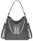 Handtaschen für Damen Große Designer-Damentasche Bucket Purse Kunstleder Aigner Taschen Damen Schwarz (Grey, One Size)
