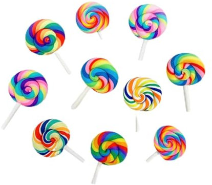 MOBUTOFU 10Stücke Lollipop-broschen- Bunte Kunststoff Dessert Charme Lustige Anstecker für Kleidung und Taschen Geeignet für Frauen