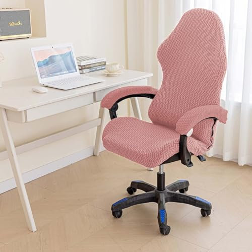 Gamingstuhl-Bezüge 4 Stück Gaming Stuhl Bezug Bürostuhl Drehstuhl Bezug Dehnbare Stuhlhussen Sitzbezug Elastisch Sessel Überzug Mit Armlehnen Stuhlrücken Bezug Für Computer-Spielstuhl Racing-Stil(K)