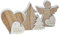 Bambelaa! 3er Set LED Holzdeko Tanne Herz Engel Weihnachtsdeko mit Beleuchtung Frohe Weihnachten für Innen ca. 13 x 11 cm