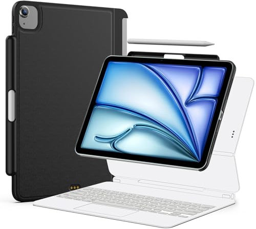 ProCase Funda para Magic Keyboard, Compatible con iPad Air 11 (M3) 2025/11 (M2) 2024 / 5ª 2022 / 4ª 2020 10.9, iPad Pro 11 4ª/3ª/2ª/1ª Gen, Carcasa Magnética Slim con Soporte para Lápiz - Negro