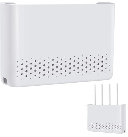 Ayixiwarz Router Armario, Router Box, Router Ocultar, 25,6 x 17 x 5,6 cm, blanco, WiFi, caja organizadora de pared, armario wifi, cajas de pared, colgadores de pared WLAN, cable de TV