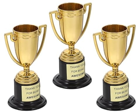 Alipis Mini Trophies 3 pack Small Trophy Cups Plastic Awards for Kids Classroom Rewards Sports Competitions Ceremony Prizes Party Favors