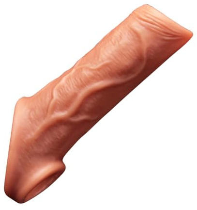 16cm Fleisch Farbe Penis Ärmel mit Hahn Ring Wiederverwendbare Super Realistische Weiche Hahn Ärmel Dildo Vergrößern Silikon Penis Vergrößern Ärmel für Männer Erwachsene Sex Spielzeug