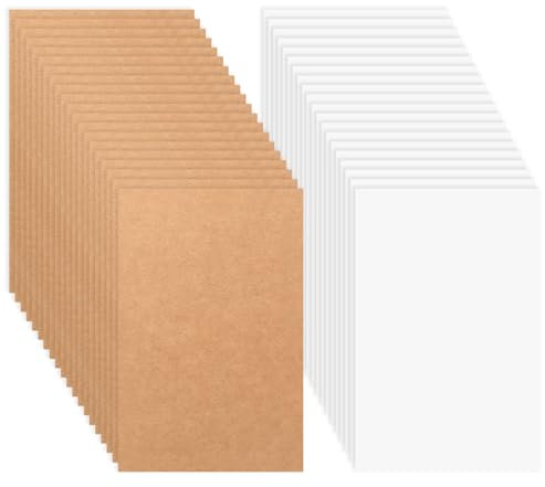 102 Fogli Cartoncino Kraft A6, Cartone Cartoline Vuote, Cartoncini Bianchi Marrone, Post Carta per Pittura, Modellismo, Arti e Mestieri, Biglietti Auguri Fai da te (350 g/m²)