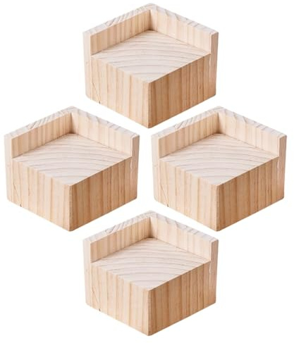 Aikimfuly Betterhöhungen aus Massivholz, 4 Stück, Möbelbeine, robuste Tischerhöhung, Holzsofa-Hebebühne, unterstützt bis zu 500 kg Bettfüße, erhöhtes Gerät (5 cm Erhöhung der Höhe 3 cm)