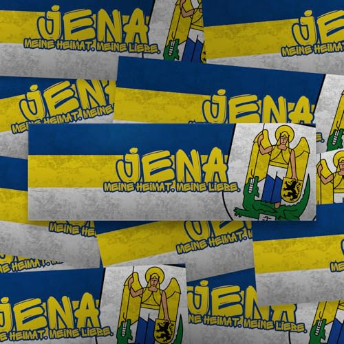 Fan-Kultur Xperience 100x Jena Sticker/Aufkleber 'Meine Liebe'/ Fußball Fanartikel/PVC/ 14,8x5,0 cm/wetterfest