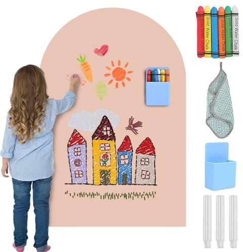 LUPATDY Magnettafel Kinder, Magnetwand Groß 80x100cm, Montessori Magnetwand Kinder mit Kreiden, Abwischbare Tafel, Magnettafel Selbstklebend für Kinderzimmer Deko, Schule, Büro (Rosa)