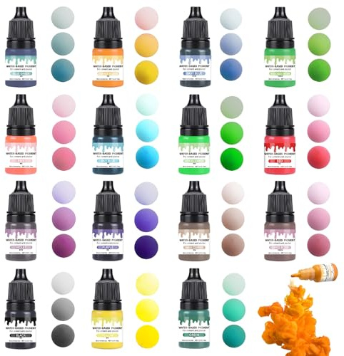 Hyleara 15 STK Farbpigmente für Gießpulver, Gießpulver Farbe -je 5ml | Betonfarbe, Zementfarbe, Farbpigmente für Beton, wasserbasiert, Flüssigpigmente für Gips Keramik Gießprojekte