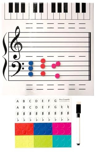 Trocken abwischbare Tafel für Musiknoten – doppelseitig, magnetisch, mit Marker, für Klassenzimmer und Lehrer, tragbares Whiteboard für Musiker und Chora