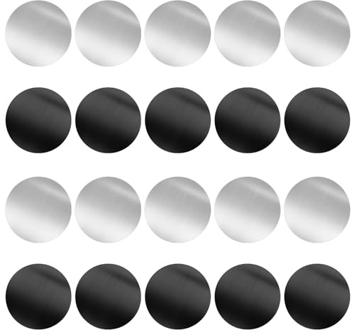 Juego de 20 placas de metal autoadhesivas, placa de metal redonda para imanes, imán fino para funda de teléfono móvil, adhesivo magnético, adhesivo fuerte, placa de metal universal compatible con