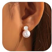 Clip Ohrringe Hypoallergen Perlen Ohrclips Damen Ohne Ohrlöcher Gold Silber Clip Ohrringe Perle Tropfen Klipp Ohrringes Perlenohrringe Zirkonia Fake Clips Ohr Ohrringes Ohrstecker Creolen Damen