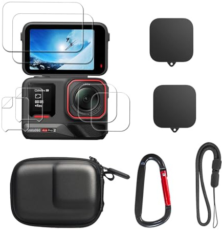 SYMIK Borsa piccola per Insta360 Ace Pro 2, in silicone, protezione dello schermo e borsa da viaggio rigida portatile per accessori Insta 360 Ace Pro 2