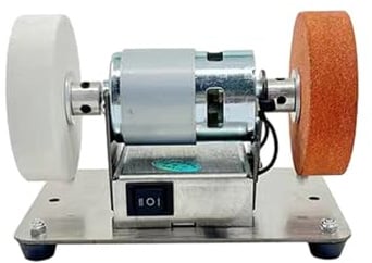Polisseuse de bijoux, Meuleuse électrique à moteur, micro-polissage grossier et fin, meule double 100 W, table d'artefact