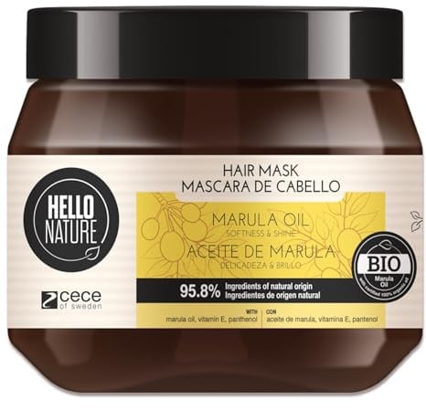 P-Beauty Naturkosmetik Haarmaske mit Marula Öl - Haarkur für Tiefenpflege, Anti-Frizz & Glanz - Feuchtigkeits Maske für Intensivpflege & Tiefenreparatur - Haarpflege Kur - Ohne Silikone (250ml)