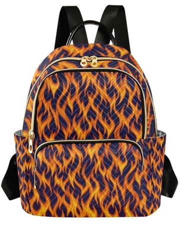 WDdZzyy Dynamic Abstract Fire Flame Rucksack, 35,6 cm, leicht, diebstahlsicher, schwarz, Rucksack für Schule und Krankenschwester