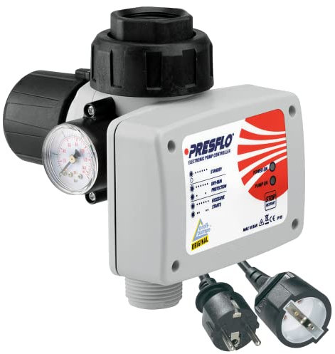 PRESFLO-2-VARIO® - Pumpensteuerung Druckschalter Druckwächter Automatic-Controller Durchflusswächter verkabelt für Hauswasserwerk, Pumpe Brunnenpumpe, Kreiselpumpe, Tauchpumpe, Tiefbrunnenpumpe