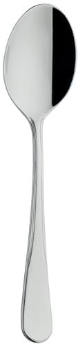 Grunwerg Venus Teaspoons, 18/0 Stainless Steel, Mirror Finish, Fiddle Pattern – Stylish Everyday Cutlery (Pack of 12)