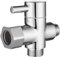 Tecmolog Vanne 3 Voies en Laiton Massif 3/8-12/17 T Adaptateur Vanne de Derivation pour Toilette WC, Chromé, DSF007D