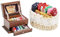 Odoria 1/12 Miniatur Nähkästchen 3-Schicht und Nähkorb Puppenhaus Nähzimmer Zubehör