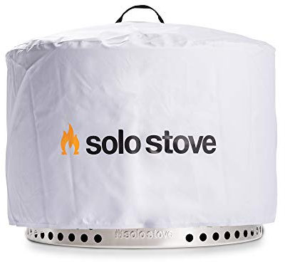 Solo Stove Housse de protection pour Yukon, accessoires pour brasero, imperméable, polyester recouvert de PVC avec supports intérieurs en aluminium, ⌀ 71 cm, hauteur 44,5 cm, blanc