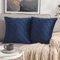 MIULEE 2er Set Samt Kissenbezug Gitter Sofakissen Dekokissen Kissenhülle Kissenbezüge Couchkissen Kissen Samtkissen Weich Einfarbig Zierkissen ohne Füllung für Sofa Wohnzimmer 50x50cm Marineblau