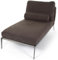 Casa Padrino Luxus Wildleder Chaiselongue Braun/Silber 160 x 80 x H. 85 cm - Nubuk Leder Wohnzimmer Relax Liege mit Kissen - Luxus Wohnzimmer Möbel