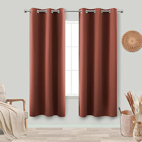KOUFALL, Rust-Western-Vorhänge für Schlafzimmer, 183 cm Länge, 2 Paneele, Verdunkelungsvorhänge, Lichtblockierend, Isoliert, Thermovorhänge für Wohnzimmer, Terrakotta-Rot, 108 x 184 cm lang