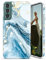 JIAXIUFEN Galaxy S22 Plus Hülle Handyhülle TPU Silikon Weiche Schlank Schutzhülle Handytasche Flexibel Case Handy Hülle für Samsung Galaxy S22+ / S22 Plus 5G - Marmor Glitter Blue