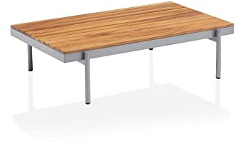 Kettler Lounge-Tisch Straight 120 x 76 cm, Aluminium/Teak