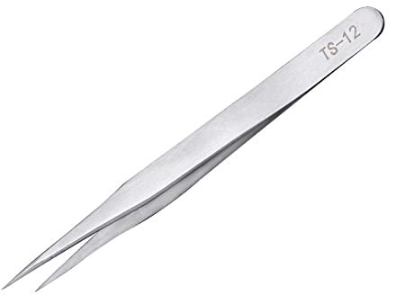 Laluerck Pinzas de punta recta de acero inoxidable, las mejores pinzas para cejas, vello facial y cabello encarnado