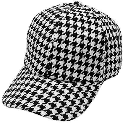 Basecap Herren Hahnentritt-Mütze Für Herren, Retro-Baseballmütze, Weiß, Schwarz, Kariert, Für Damen, Stil 1, 58–60 cm
