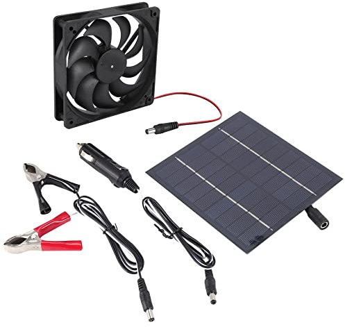 Kuuddker 10W Mini Ventilateur Ventilateur Actionné par Panneau Solaire pour Le Toit de la Serre RV de Serre de Poulet de Chien