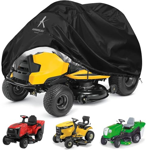Funda para Tractor Cortacsped Impermeable,Cubierta Protectora Tractor de Jardín Anti Viento,Cover Tractor Cortacsped con Cordón,Tela Oxford 420D Prueba de Polvo (250*110*110cm,Negro)