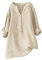 Chemisier Col Mao Femme Chic et Élégant - Blouse Lin Rouge Noir Longue - Tunique Bohème Tee Shirt Grandes Tailles - Vêtement Beige 3XL