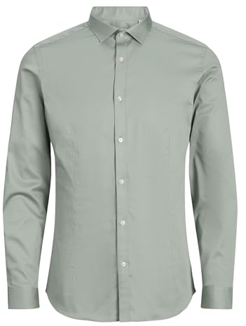 Jack & Jones Chemise pour Homme, Coupe ajustée, Vert glacé/Coupe : Super Slim, XS