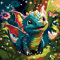 AIRDEA Dragon Mignon Peinture Numero Adulte, DIY Kit Activité Manuelle Peinture Acrylique, Peinture par Numero Adulte avec Pinceaux et Acryliques pour la Décoration Maison 35x35 cm (Pas de Cadre)